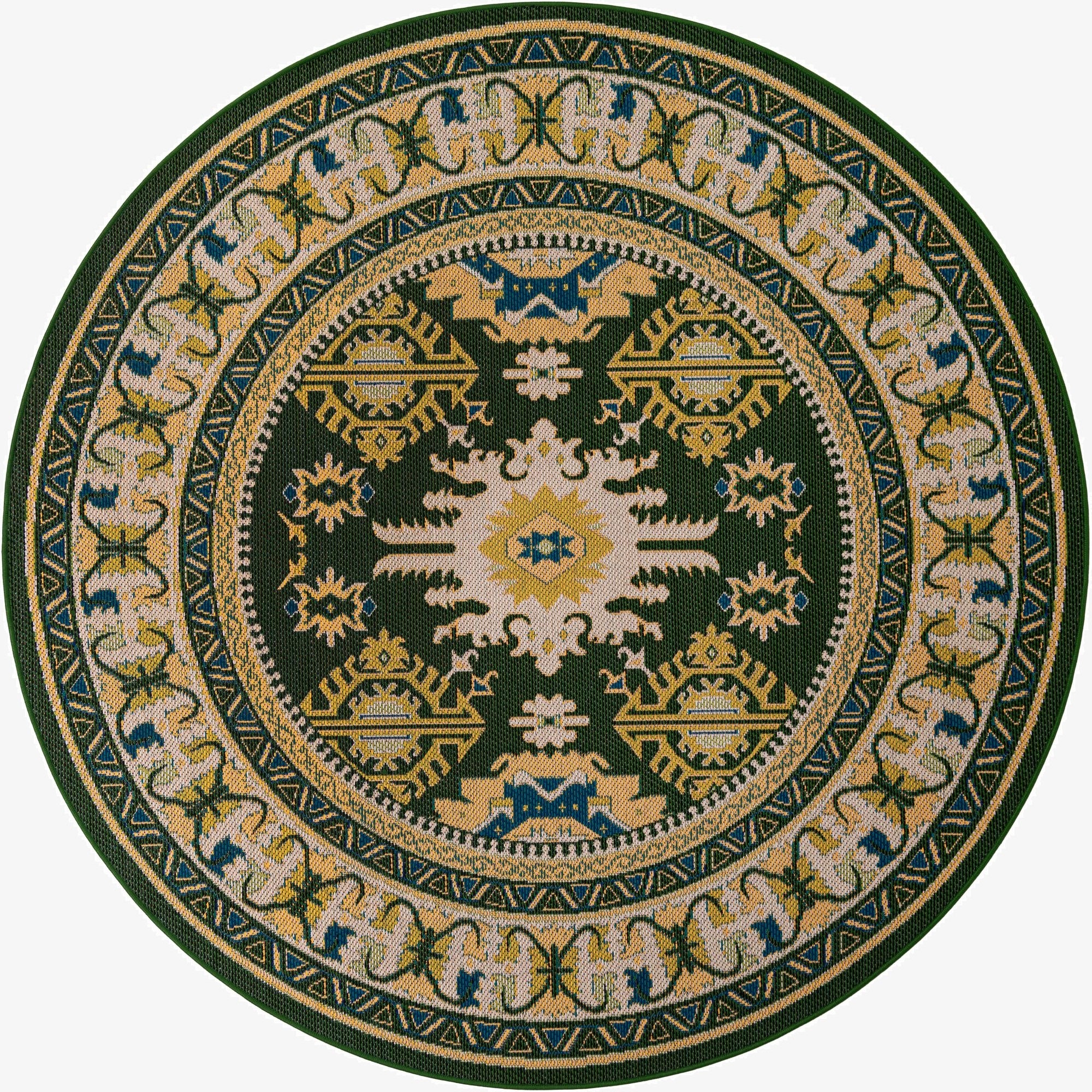 7' 10 x 7' 10  Washable Baja Indoor / Outdoor Round Rug