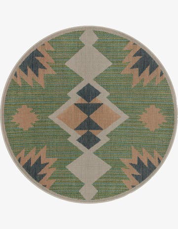 5' 3 x 5' 3 Easy-Clean Baja Indoor / Outdoor Round Rug