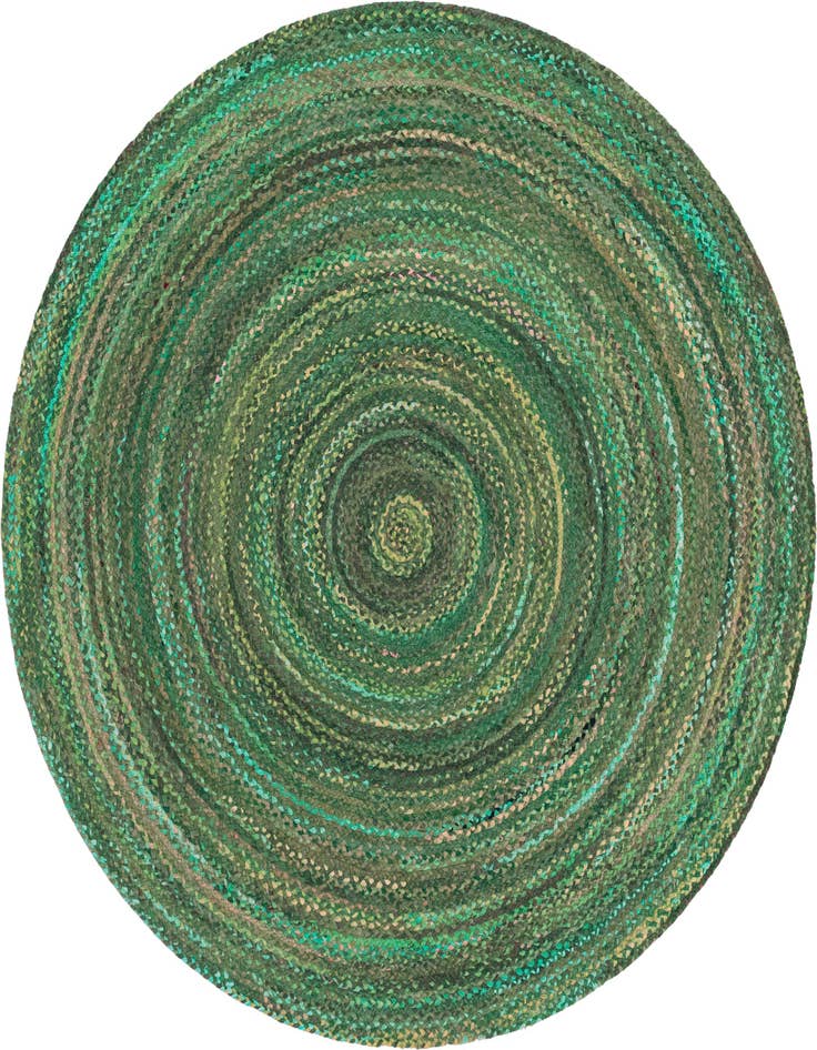 Detail image of 8' x 8'  Hand Braided Chindi Round Rug