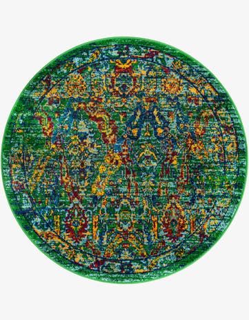 Green Calypso Round Rug
