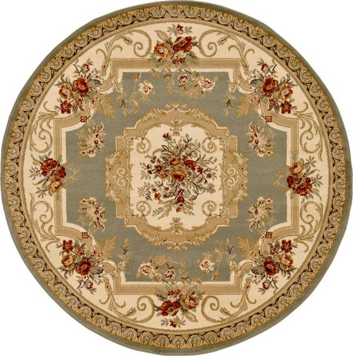 6' x 6' Classic Aubusson Round Rug