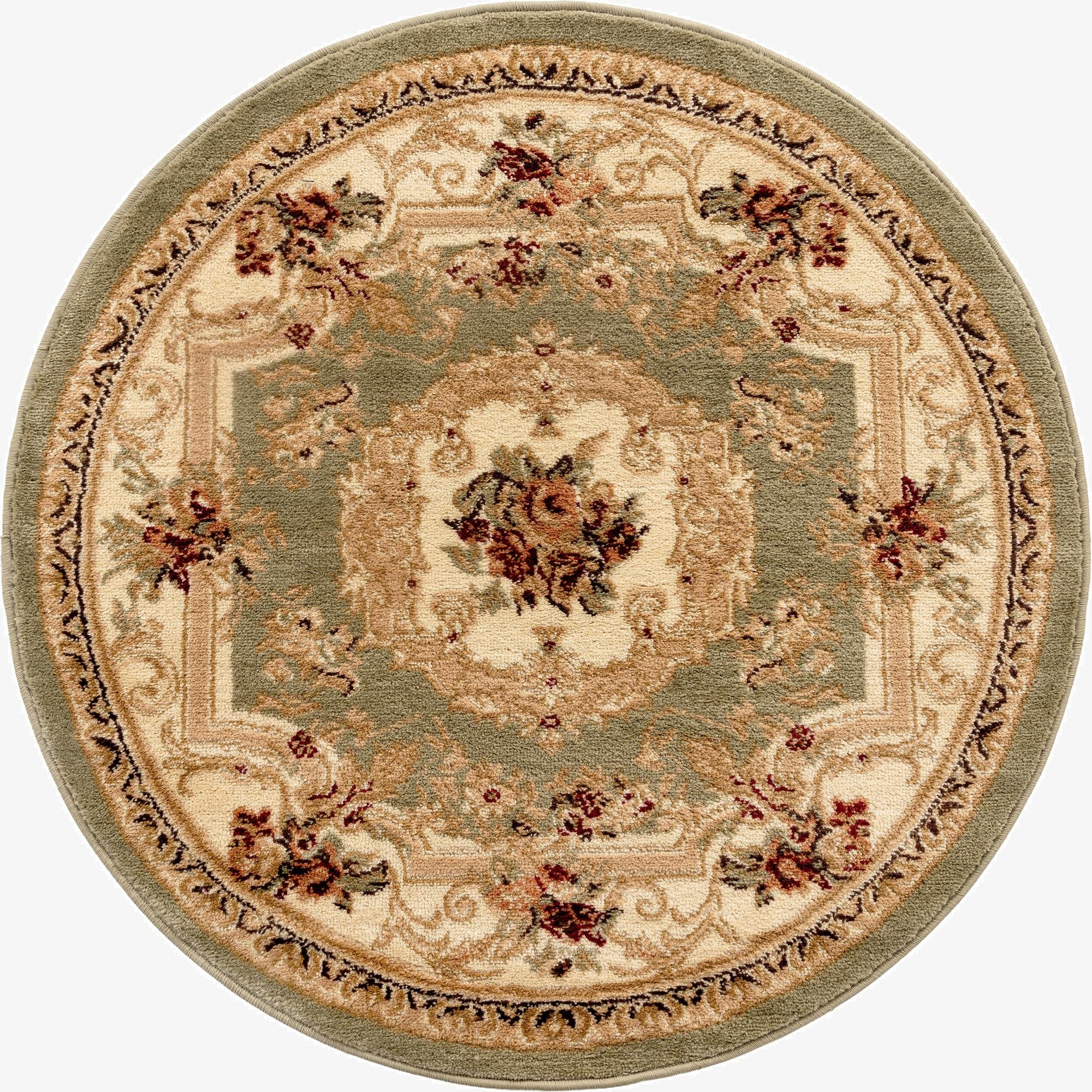 Primary image 3' x 3' Classic Aubusson Round Rug