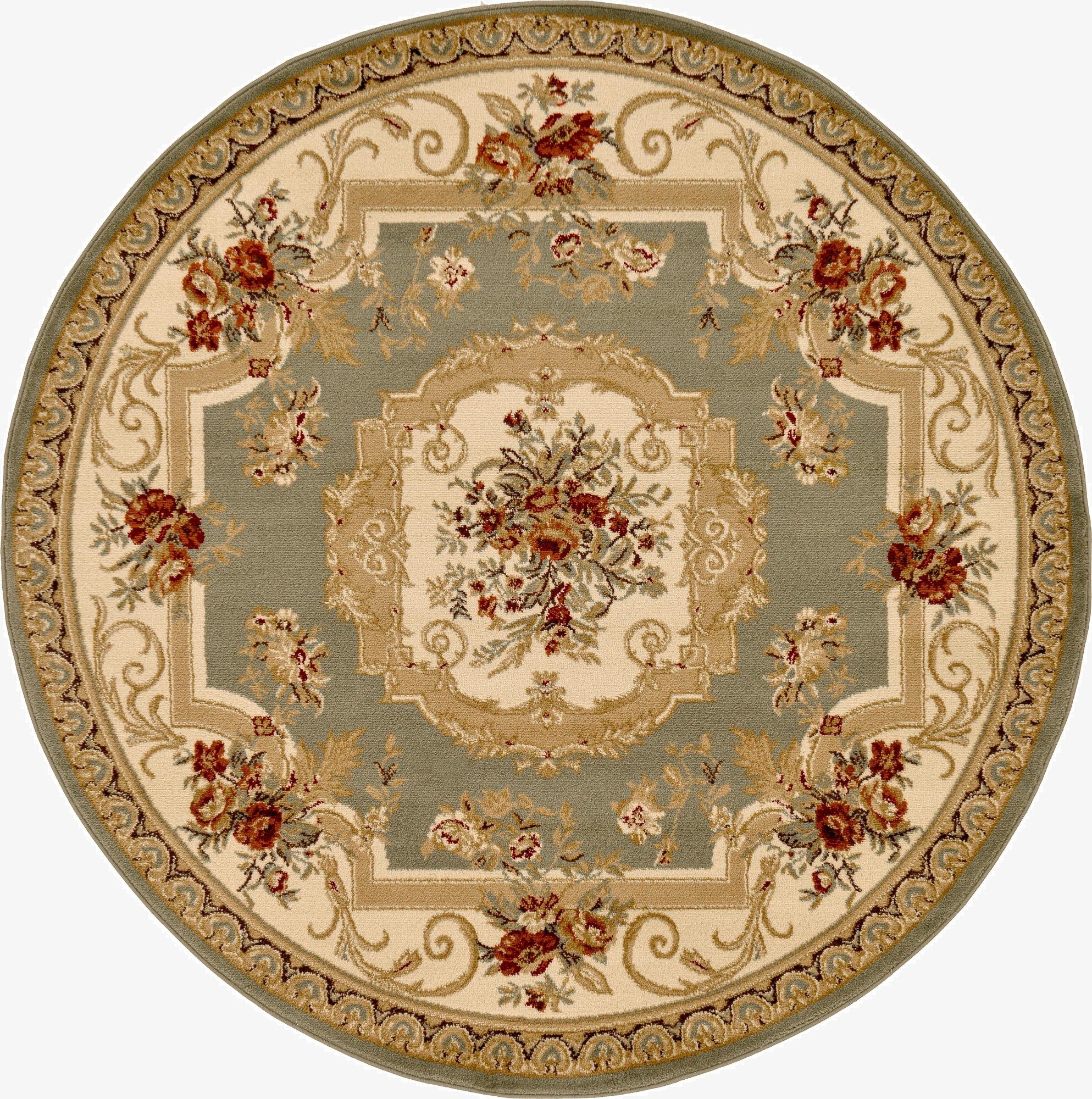 6' x 6' Classic Aubusson Round Rug
