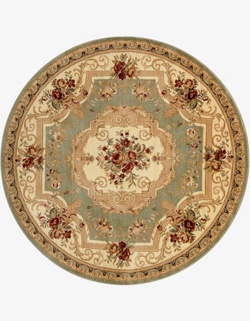 7' x 7' Classic Aubusson Round Rug