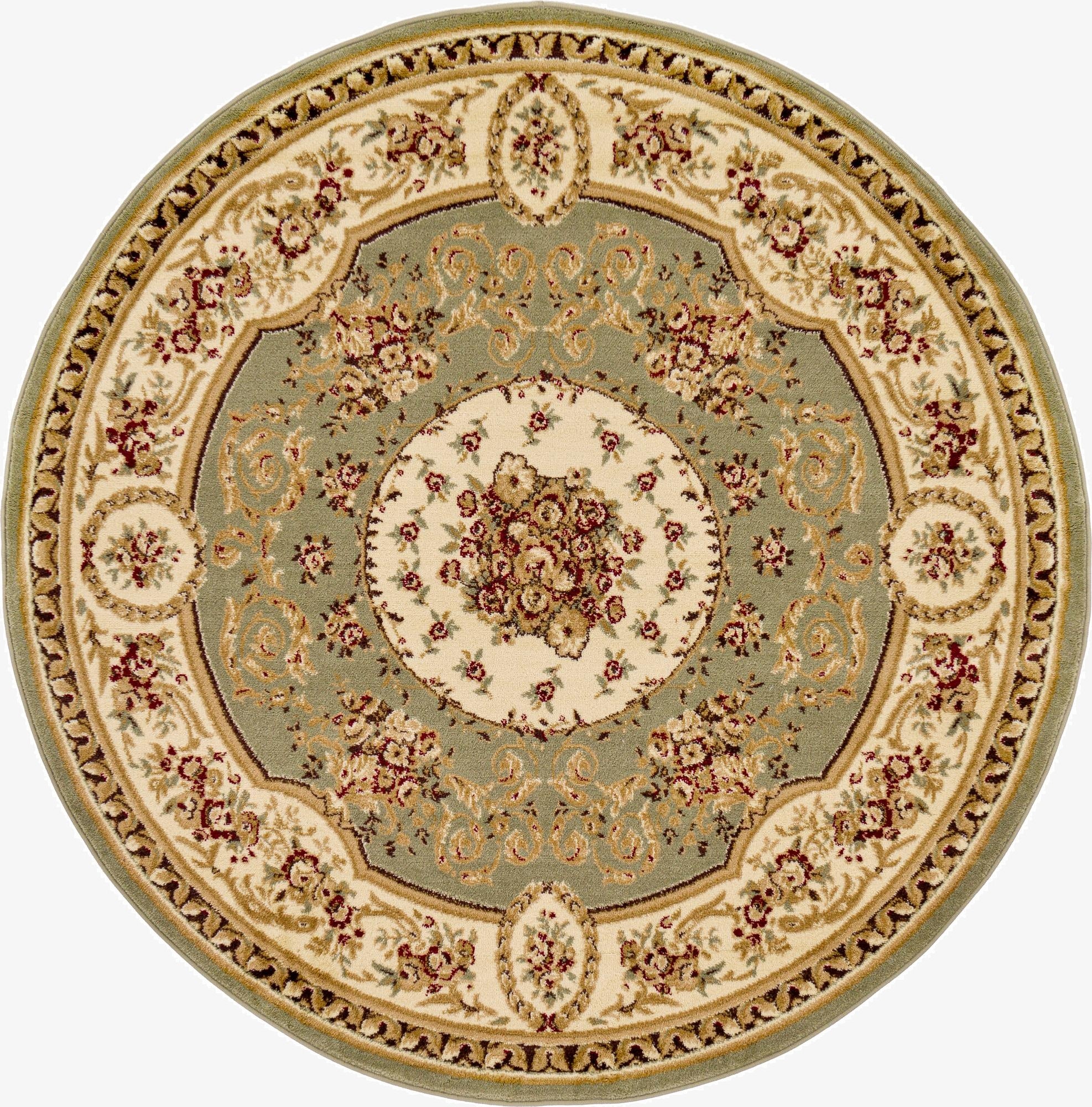 6' x 6' Classic Aubusson Round Rug