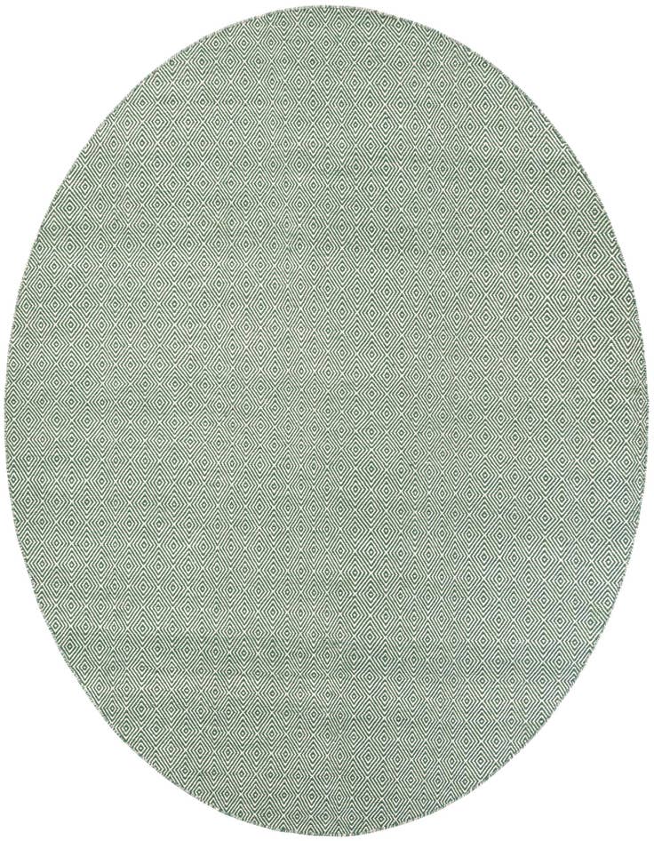 Detail image of 10' x 10' Hand Woven Geo Trellis Flatweave Round Rug