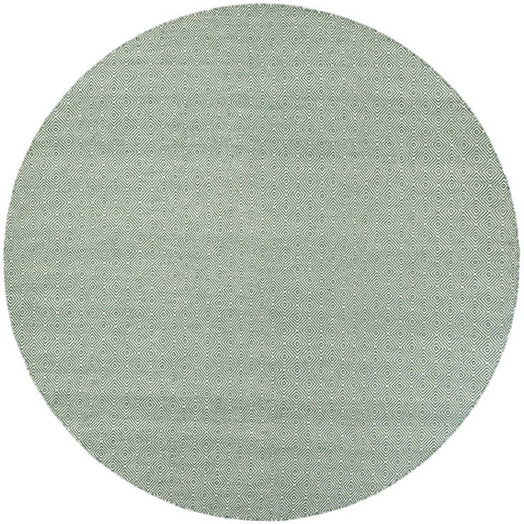 Detail image of 10' x 10' Hand Woven Geo Trellis Flatweave Round Rug