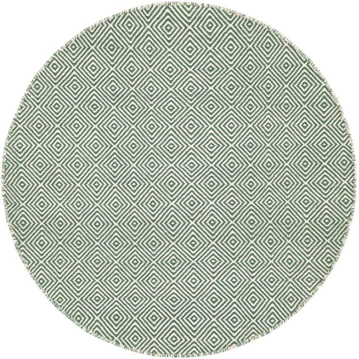 4' 1 x 4' 1 Hand Woven Geo Trellis Flatweave Round Rug