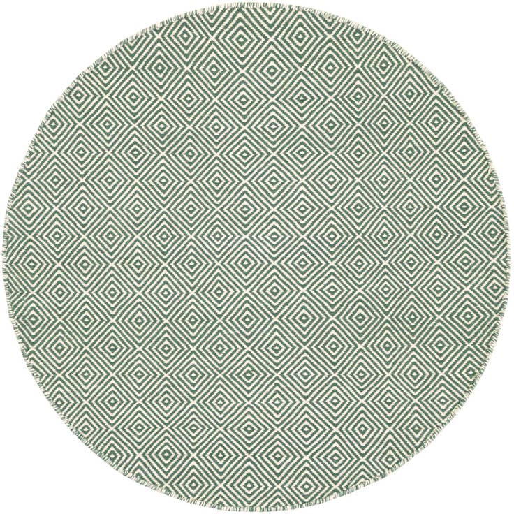 Detail image of 4' 1 x 4' 1 Hand Woven Geo Trellis Flatweave Round Rug