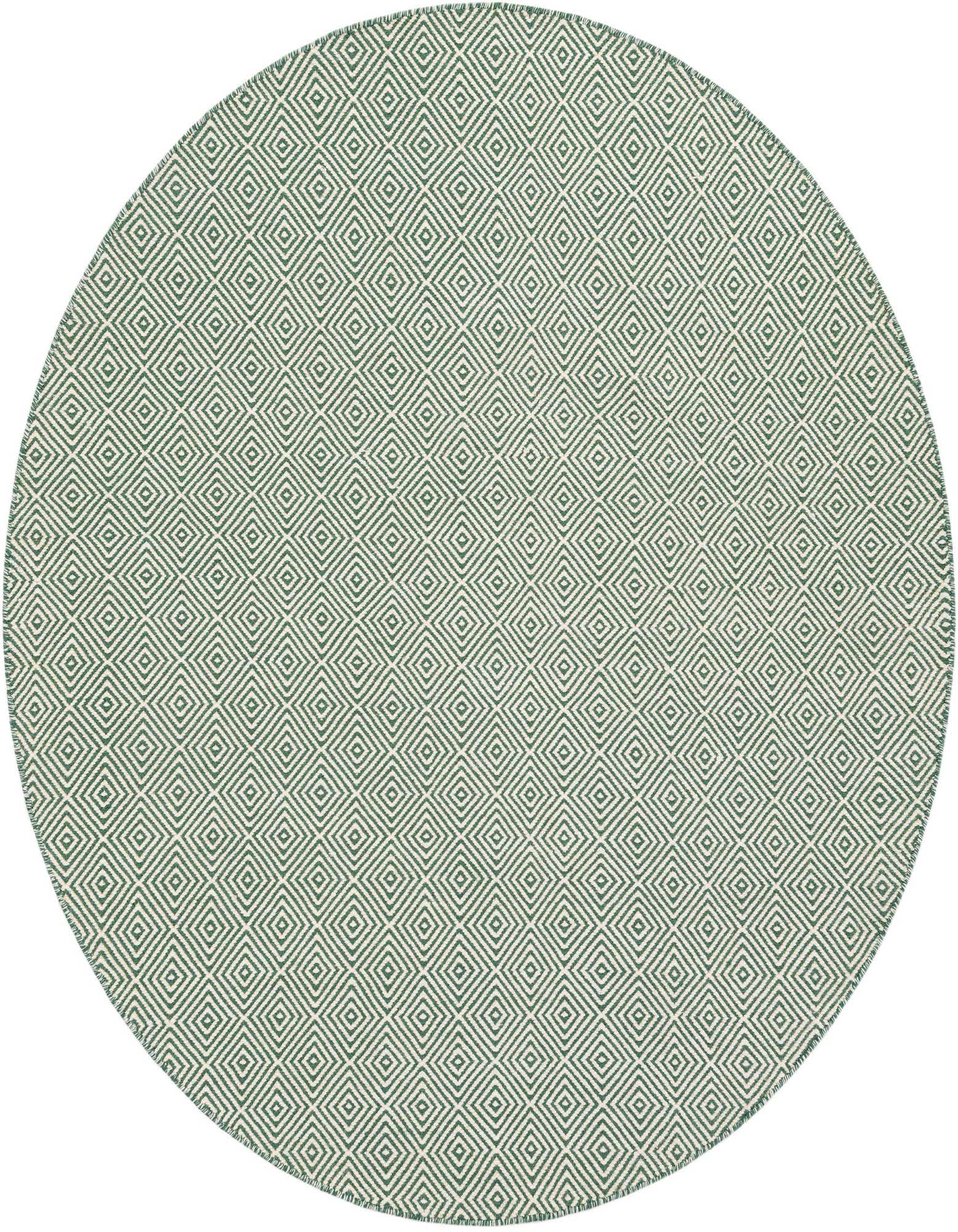 6' 1 x 6' 1 Hand Woven Geo Trellis Flatweave Round Rug