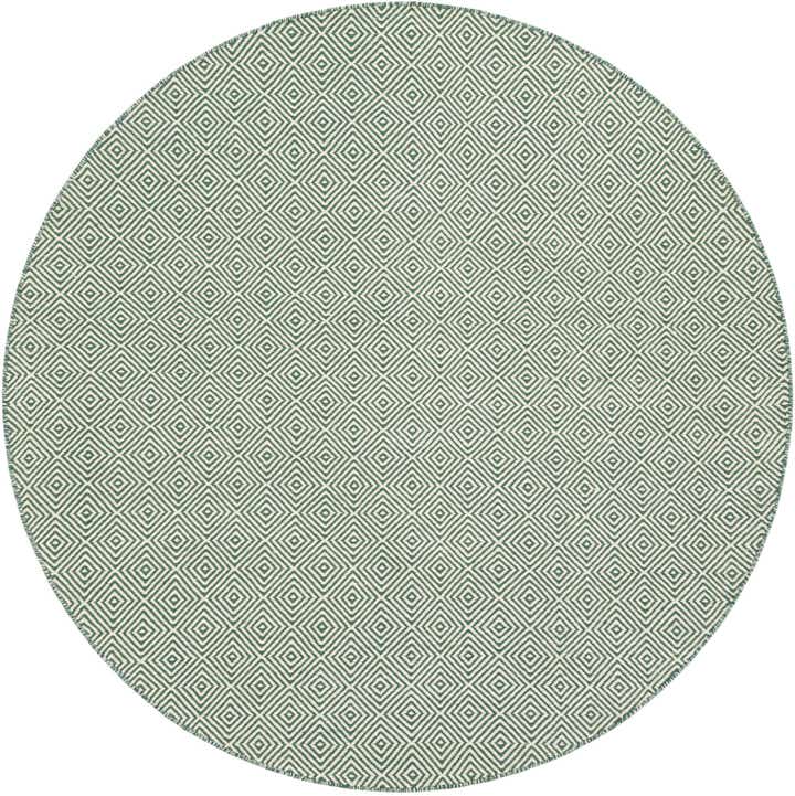6' 1 x 6' 1 Hand Woven Geo Trellis Flatweave Round Rug