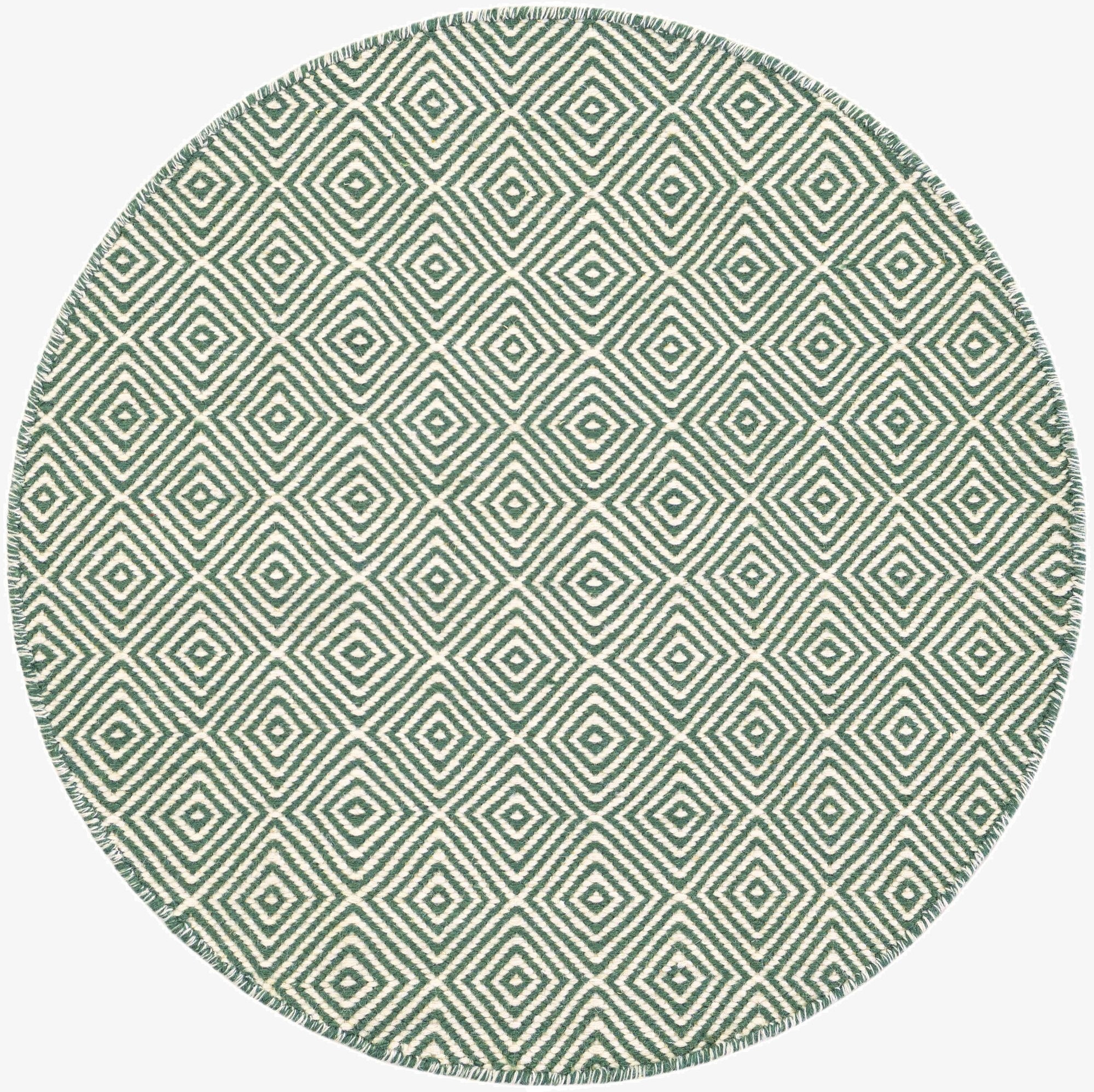 95cm x 95cm Geo Trellis Flatweave Round Rug