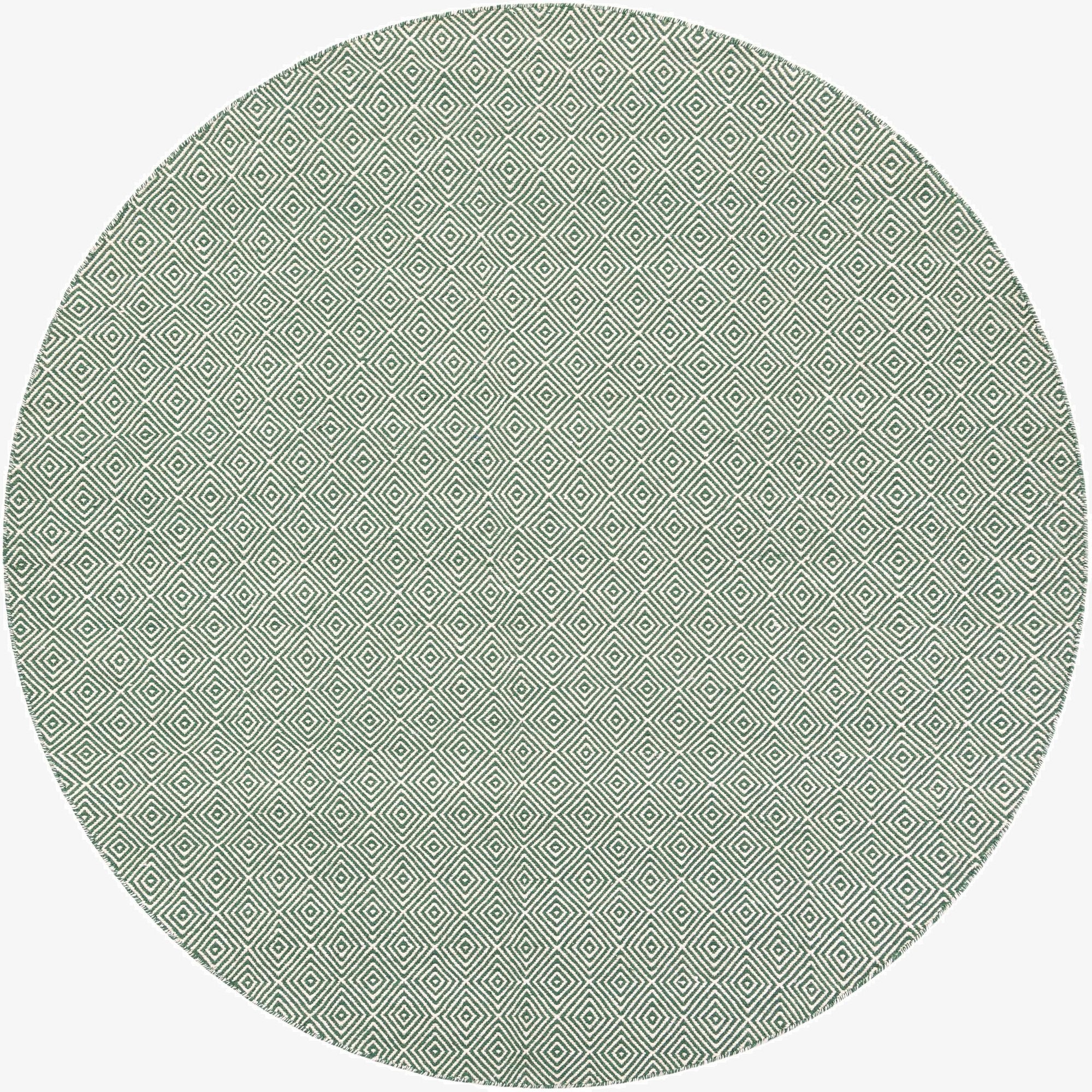 240cm x 240cm  Hand Woven Geo Trellis Flatweave Round Rug