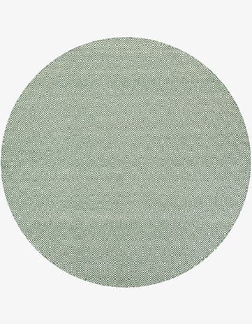 7' 10 x 7' 10 Hand Woven Geo Trellis Flatweave Round Rug