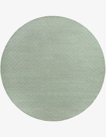 Green Geo Trellis Flatweave Round Rug