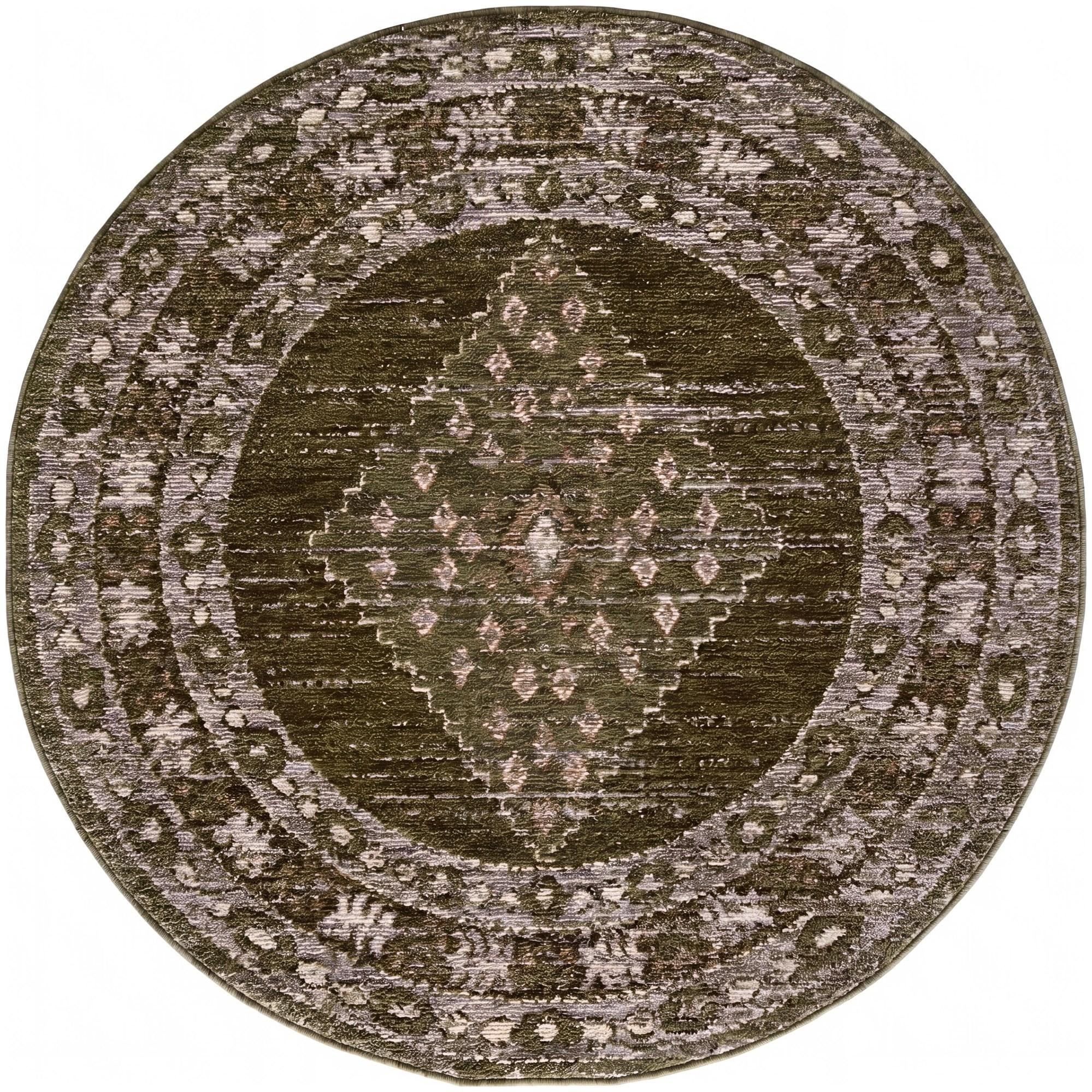 Green Grand Tradition Round Rug