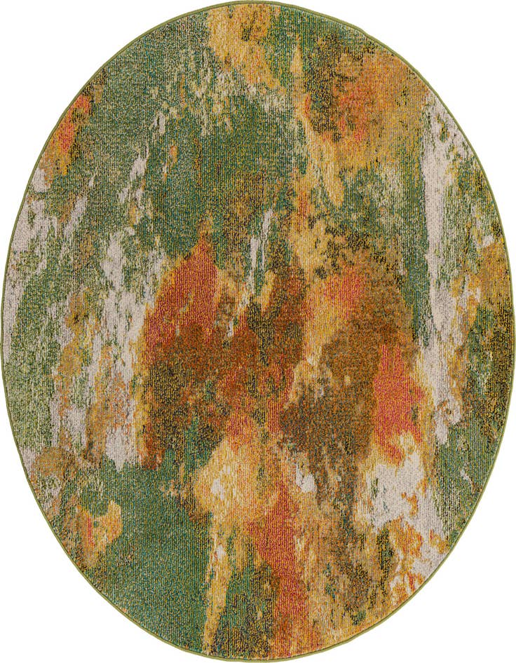 Detail image of 5' 3 x 5' 3 Washable Haerfest Round Rug