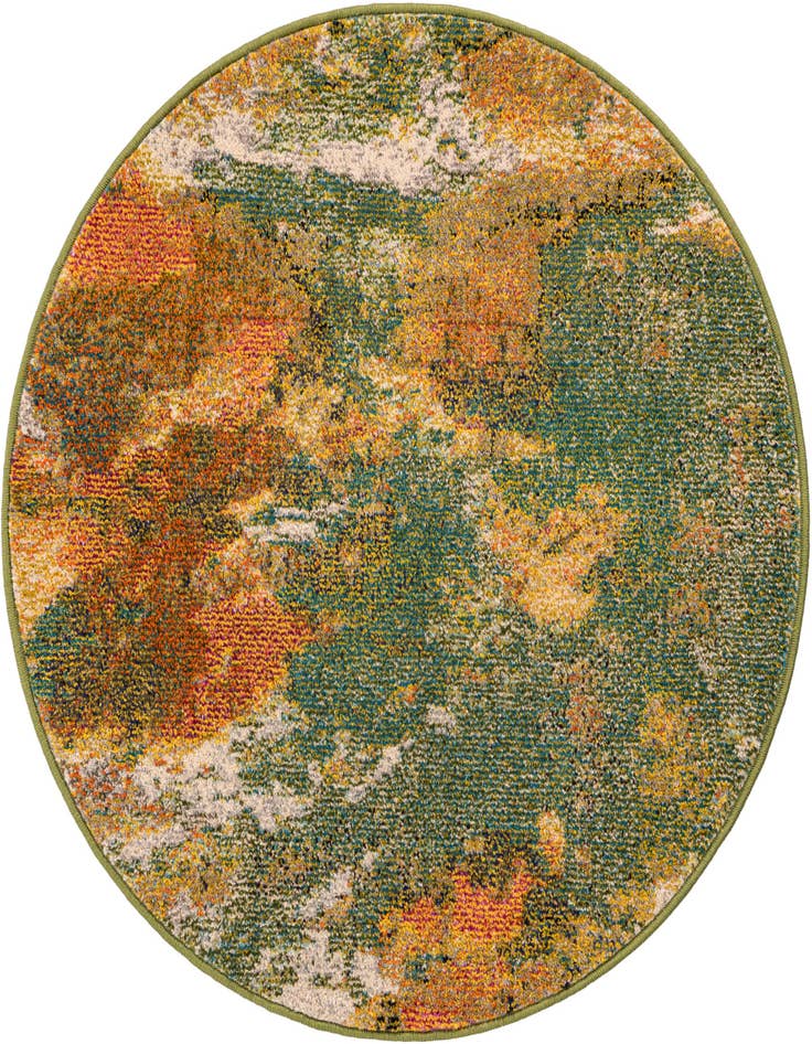 Detail image of 3' 3 x 3' 3 Washable Haerfest Round Rug