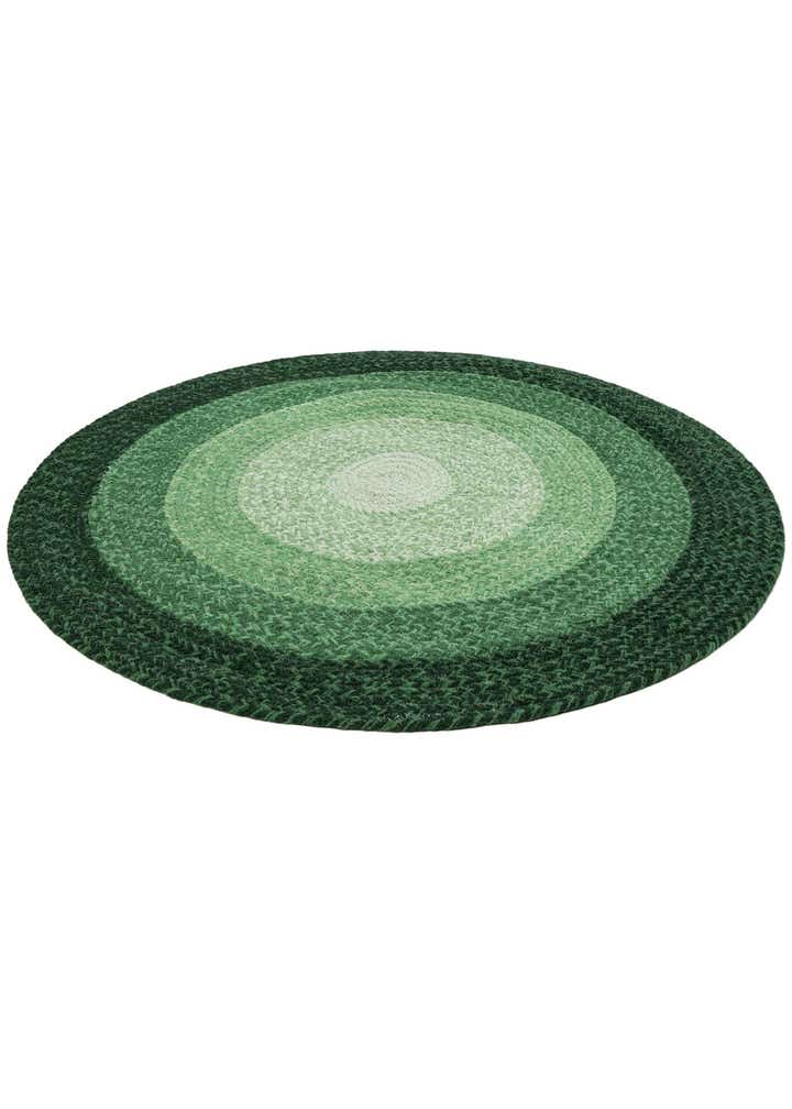 3' 1 x 3' 1 Handmade Hand Braided Wool Round Rug