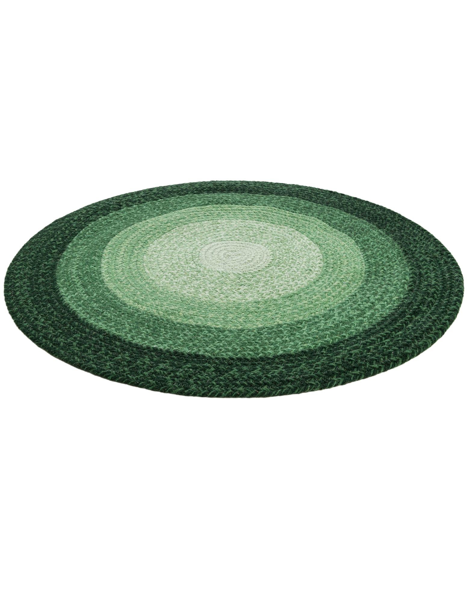 3' 1 x 3' 1 Handmade Hand Braided Wool Round Rug