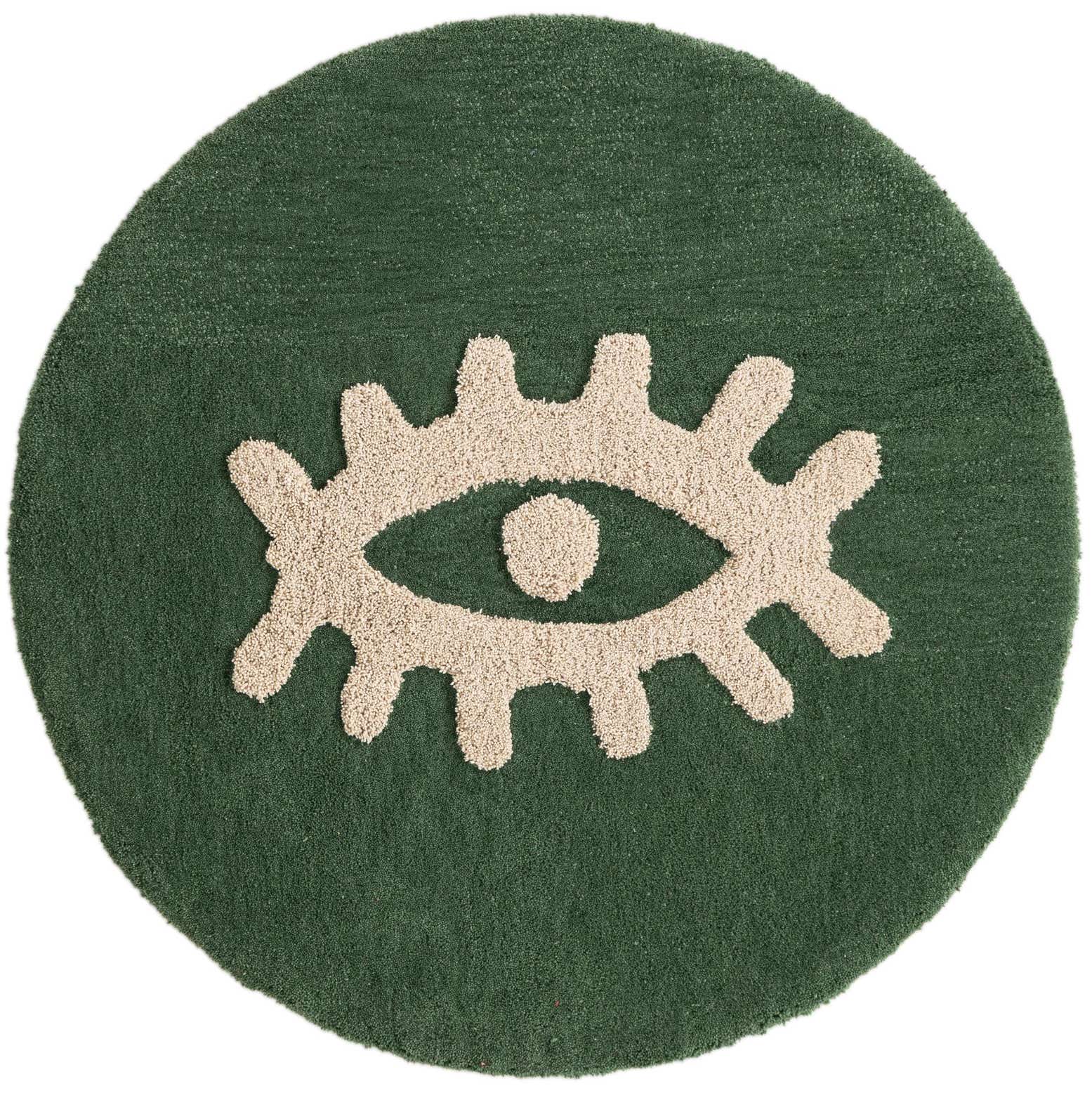 5' 1 x 5' 1 Handtufted Wool Round Rug
