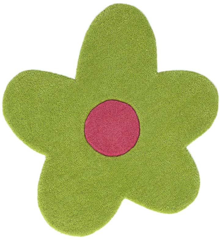 2' 2 x 2' 2 Happy Rugs Funky Flower Wool Round