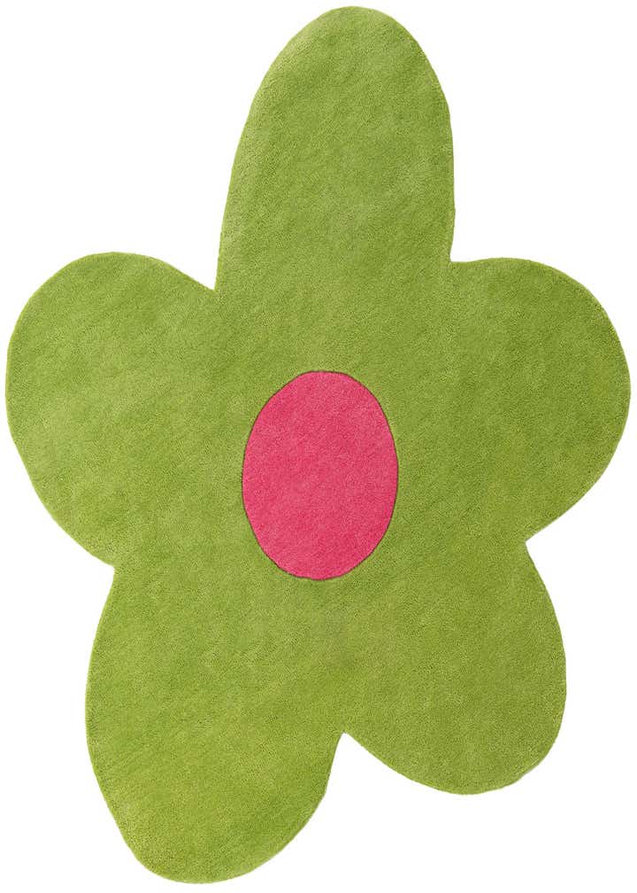 5' 1 x 5' 1 Happy Rugs Funky Flower Wool Round