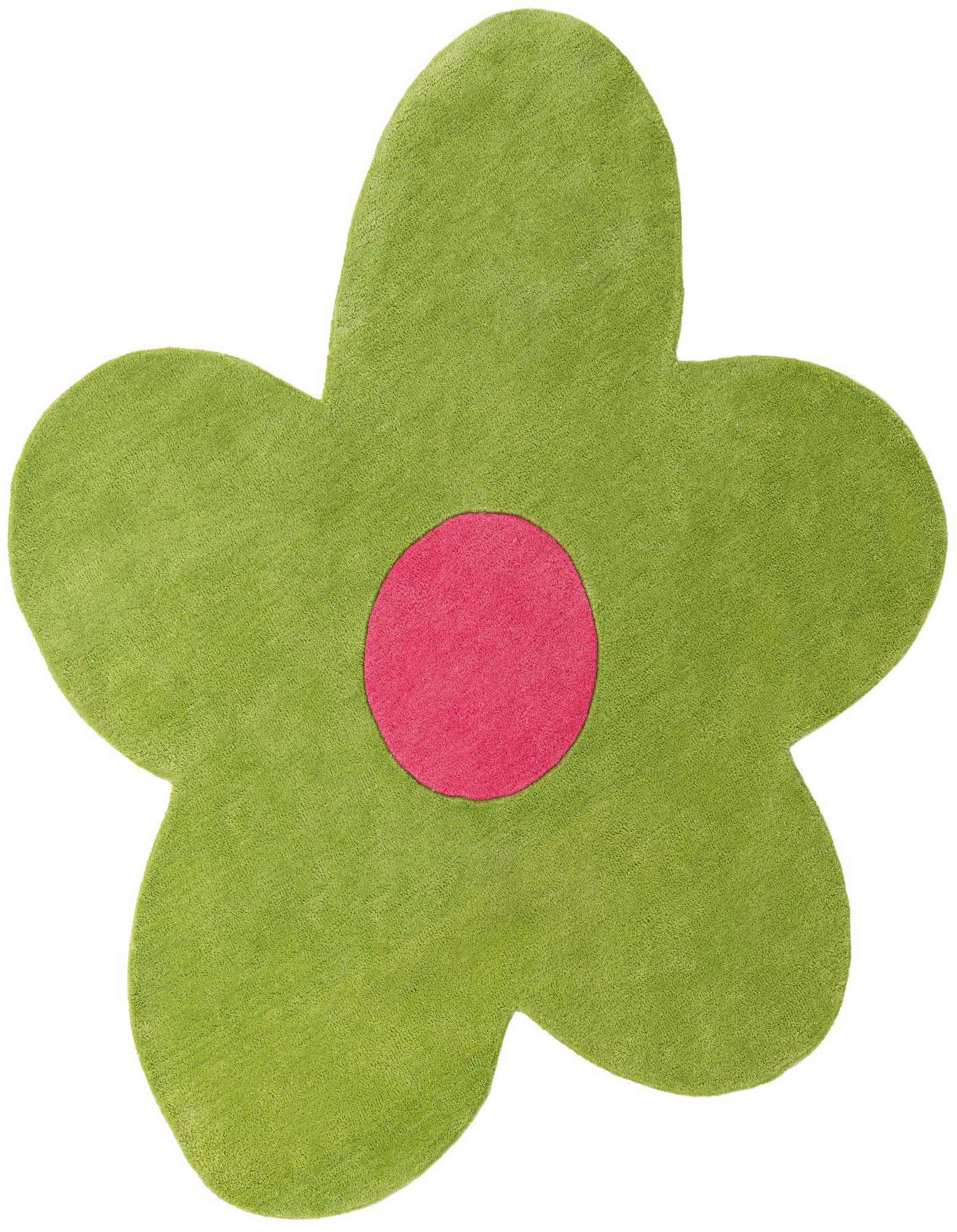 5' 1 x 5' 1 Happy Rugs Funky Flower Wool Round