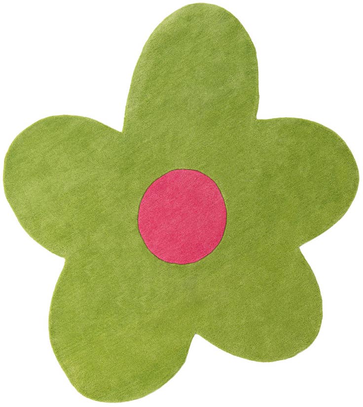 Detail image of 5' 1 x 5' 1 Happy Rugs Funky Flower Wool Round