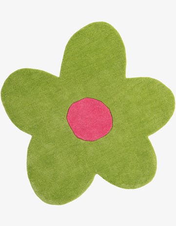 3' 1 x 3' 1 Happy Rugs Funky Flower Wool Round