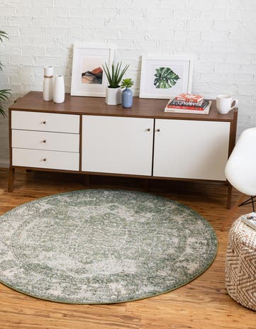 Green Isabella Round Rug