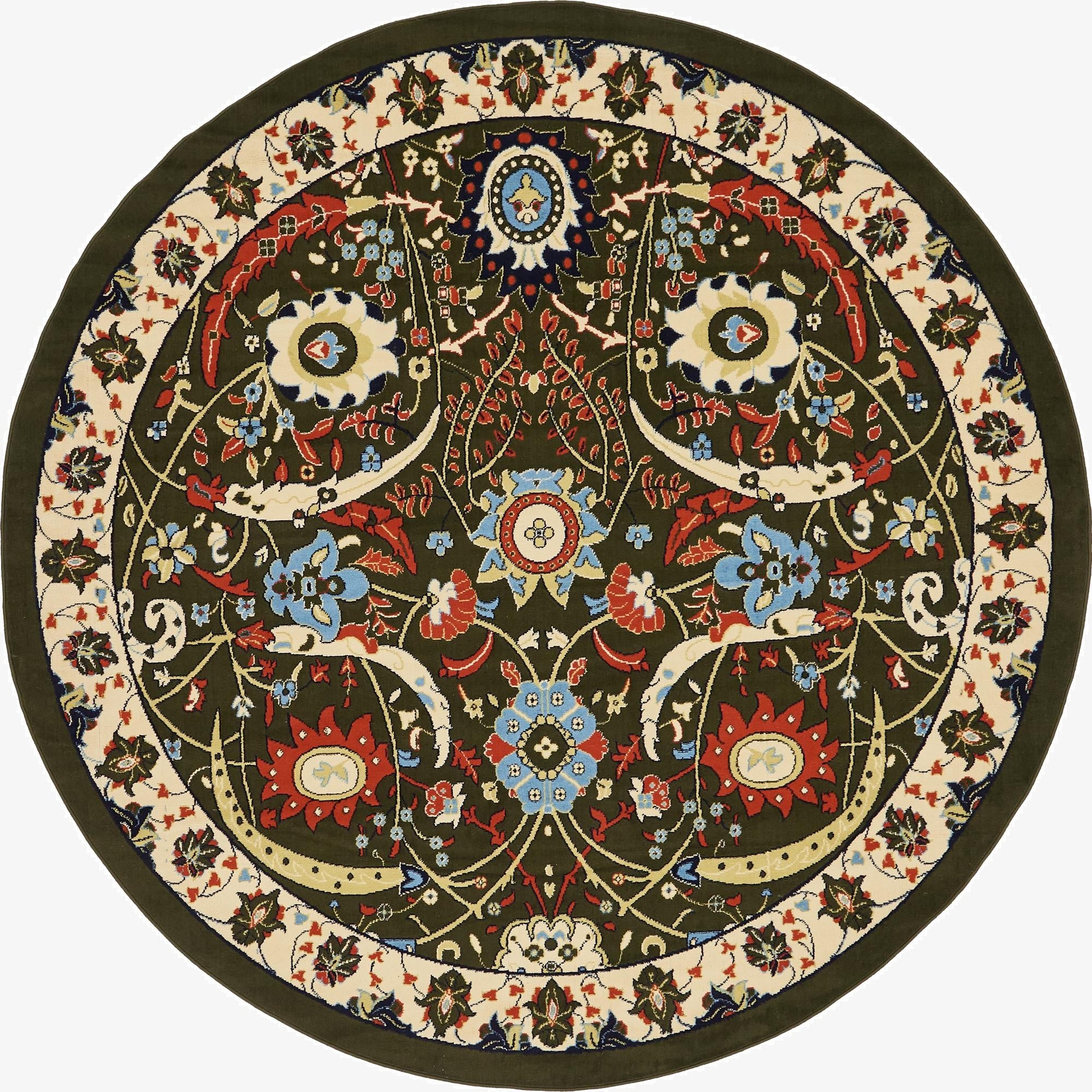 7' 10 x 7' 10 Isfahan Design Round Rug