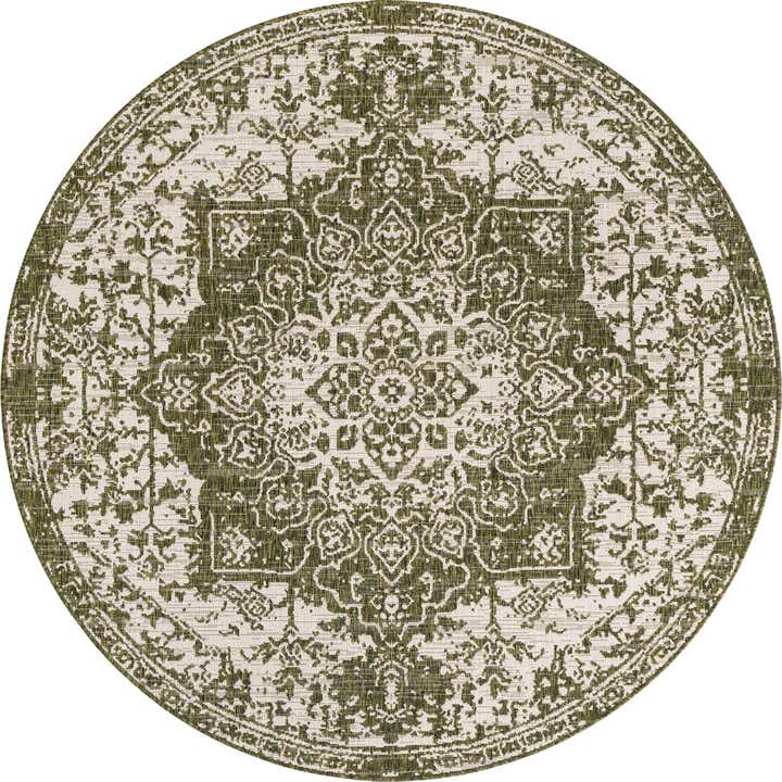 7' x 7' Easy-Clean Jill Zarin Dubai Indoor / Outdoor Round Rug
