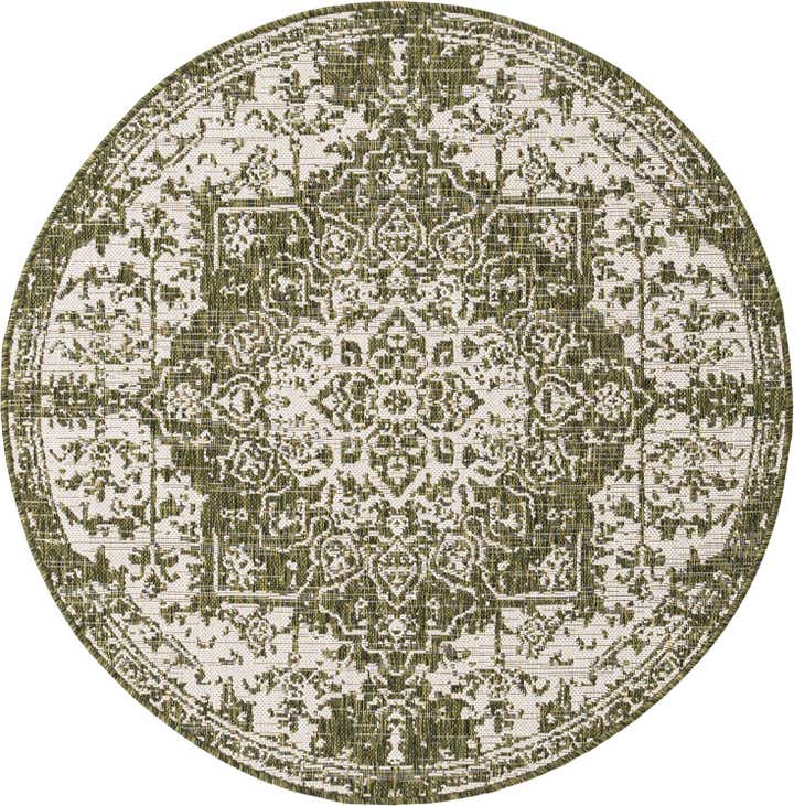 4' x 4' Easy-Clean Jill Zarin Dubai Indoor / Outdoor Round Rug