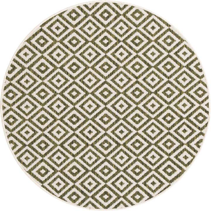 4' x 4' Easy-Clean Jill Zarin Costa Rica Indoor / Outdoor Round Rug