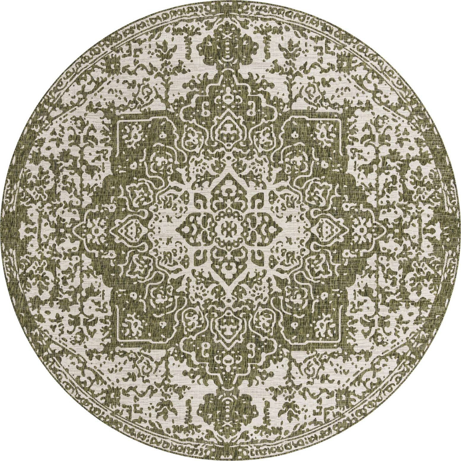 10' 8 x 10' 8 Easy-Clean Jill Zarin Dubai Indoor / Outdoor Round Rug