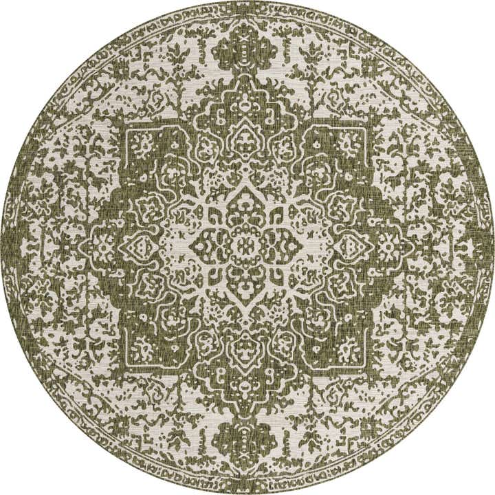 10' 8 x 10' 8 Easy-Clean Jill Zarin Dubai Indoor / Outdoor Round Rug