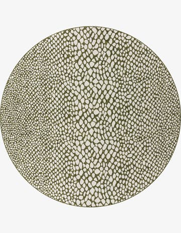 Green Easy-Clean Jill Zarin Cape Town Indoor / Outdoor Round Rug