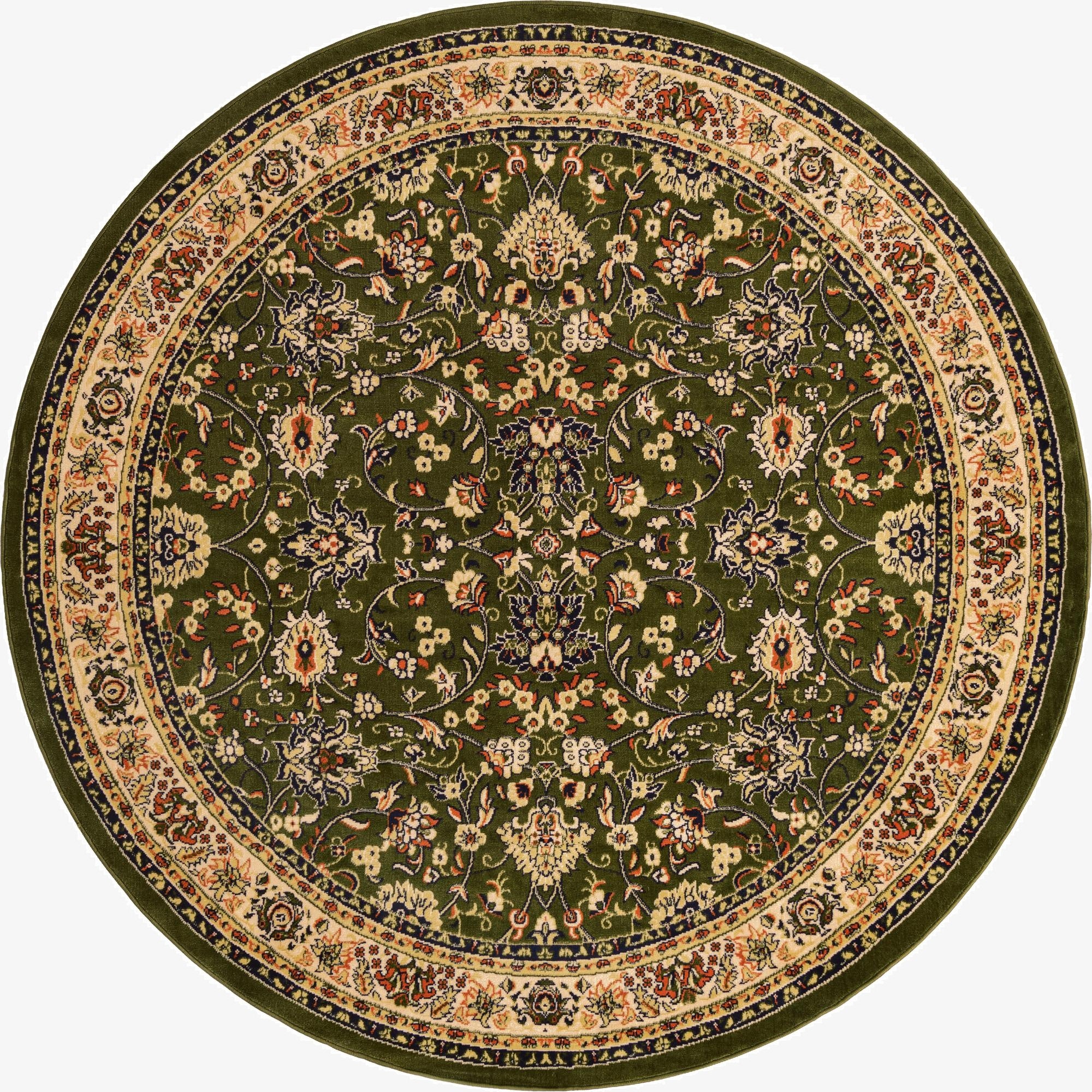 7' 10 x 7' 10 Kashan Design Round Rug