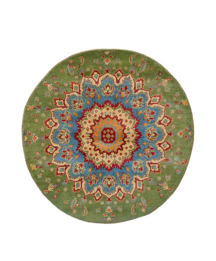6' 5 x 6' 6 Hand Knotted Kazak Round Rug
