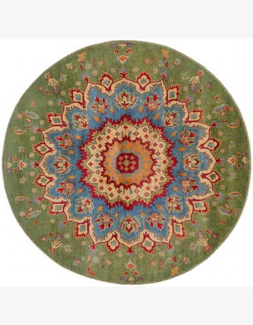 6' 5 x 6' 6 Hand Knotted Kazak Round Rug