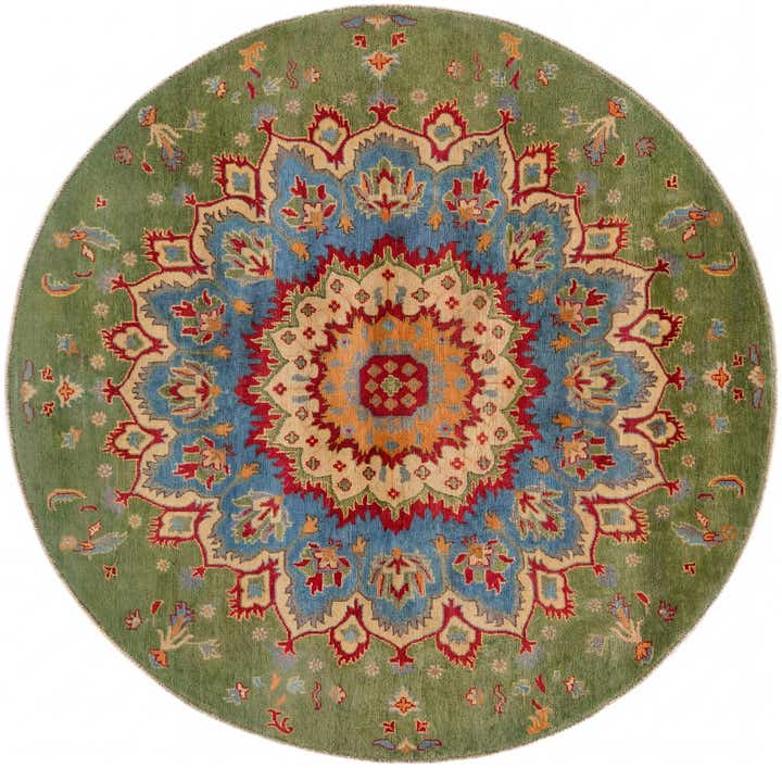6' 5 x 6' 6 Hand Knotted Kazak Round Rug