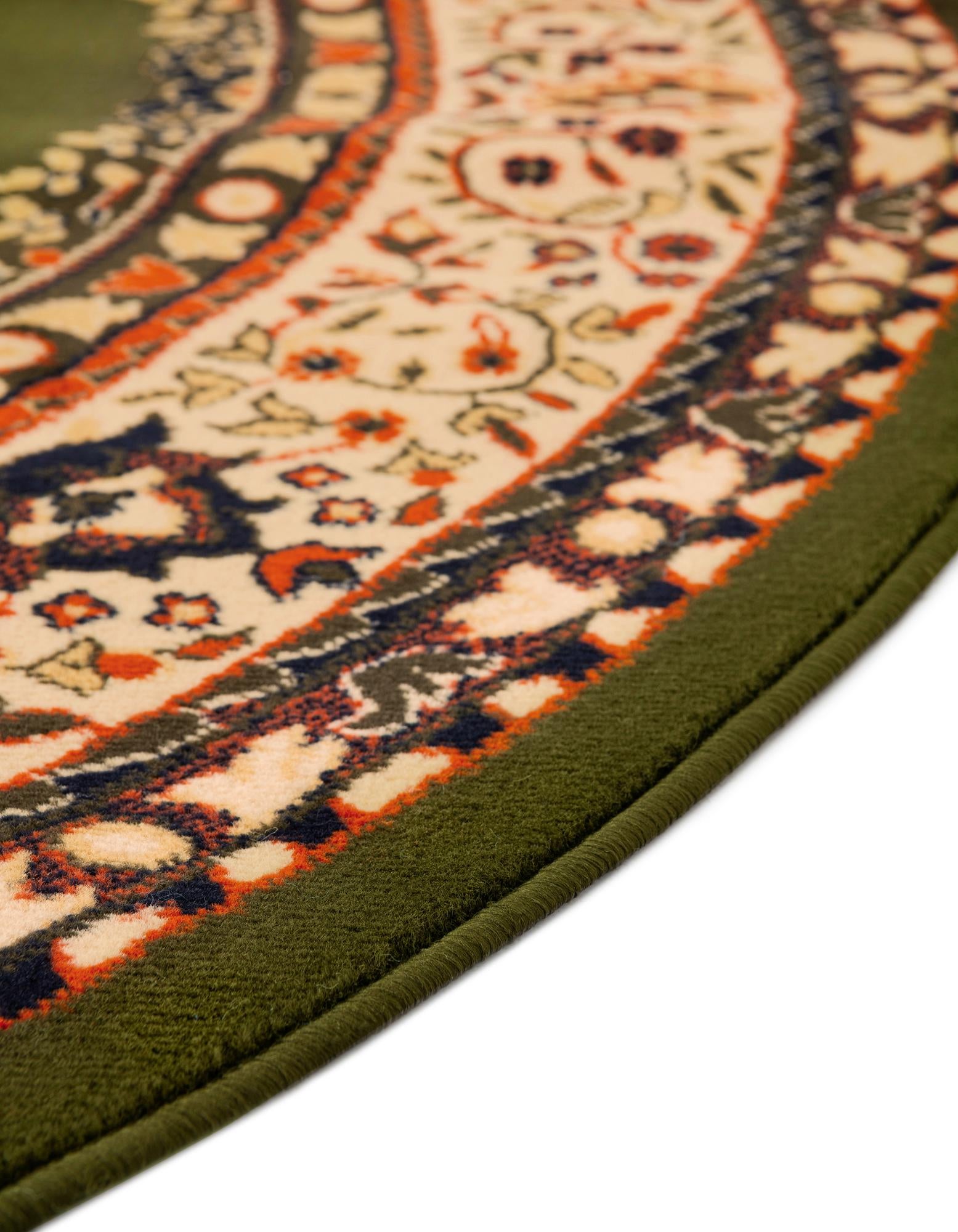 7' 10 x 7' 10 Mashad Design Round Rug