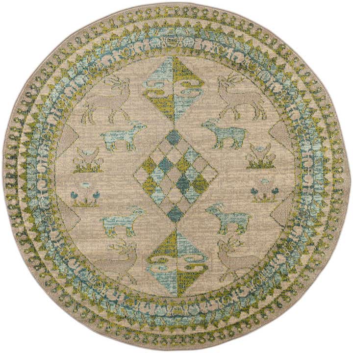 6' x 6' Washable Mesa Round Rug