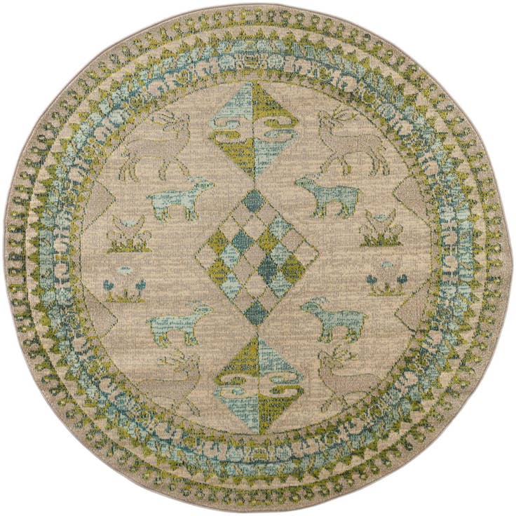 Detail image of 6' x 6' Washable Mesa Round Rug