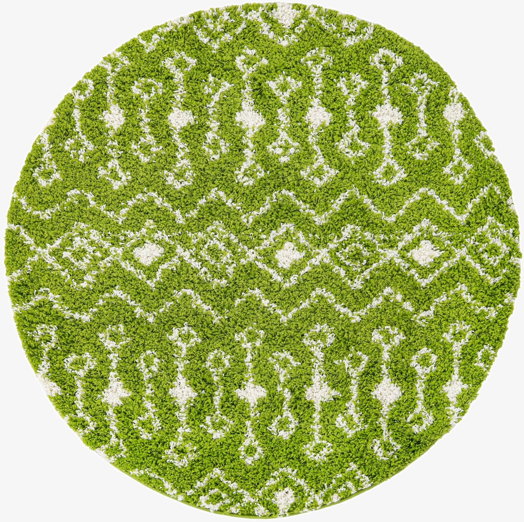 5' 3 x 5' 3 Moroccan Trellis Shag Round Rug