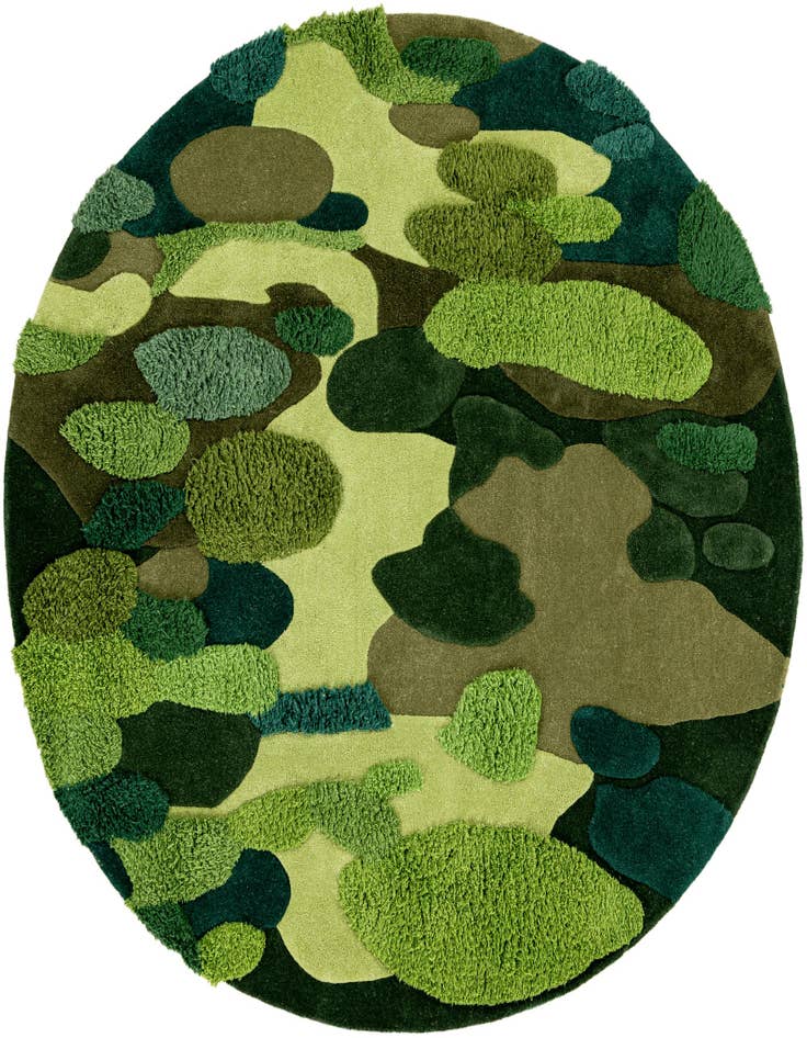 Detail image of 7' 1 x 7' 1 Moss Garden Round Rug