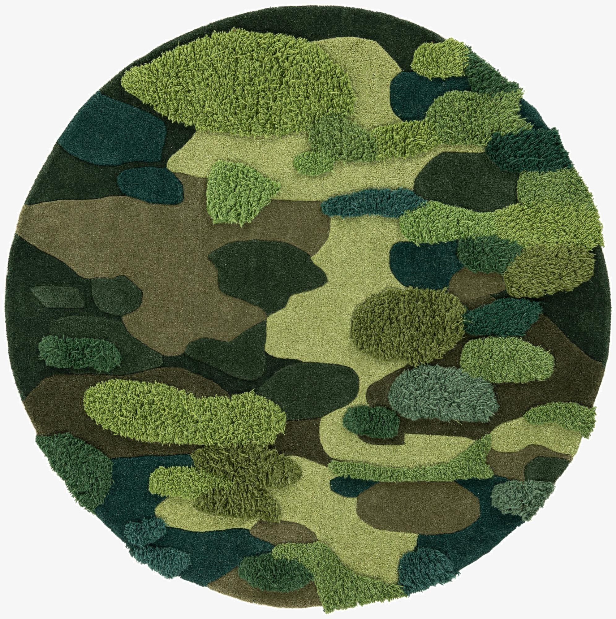 5' 1 x 5' 1 Moss Garden Round Rug