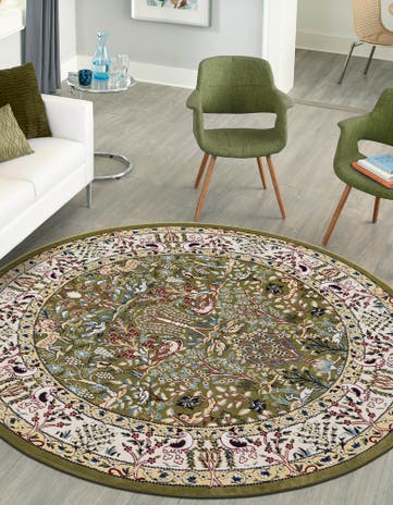 7' x 7' Nain Design Round Rug