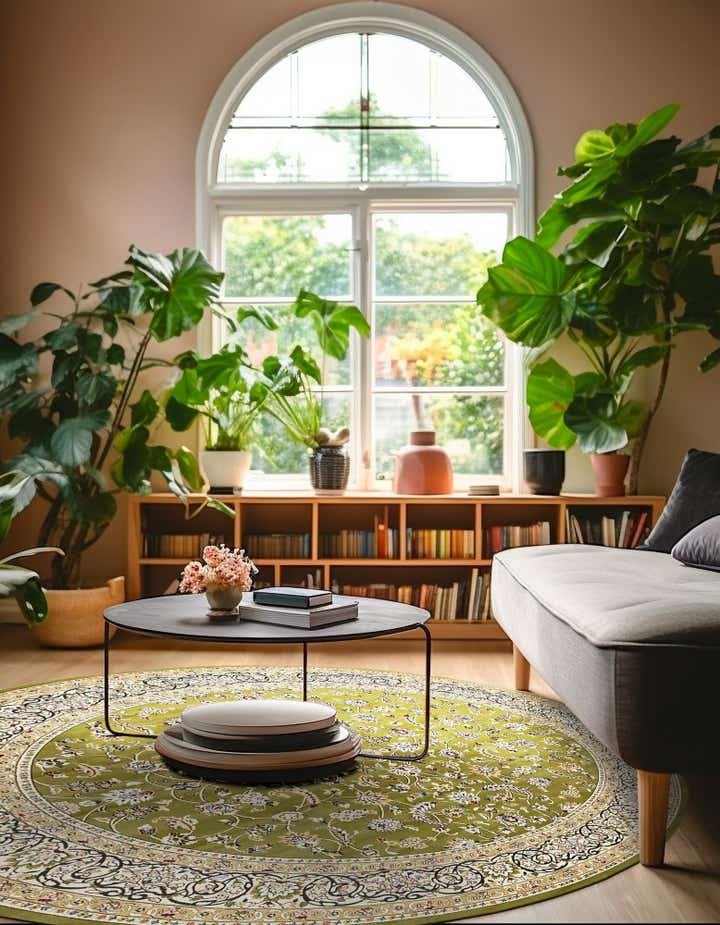 5' x 5' Nain Design Round Rug